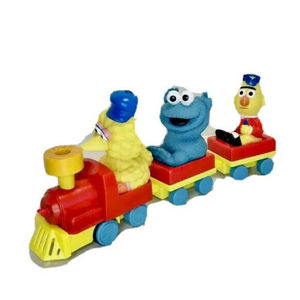 VTG Illco RARE Sesame Street Big Bird Bert Cookie Monster Wind & Go Train